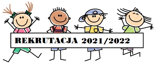 rysunek czworga dzieci z napisem rekrutacja 2021/2022